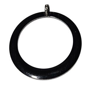 Elegant Black Circular Pendant Rhinestone Accent Jewelry Crafting Minimalist DIY